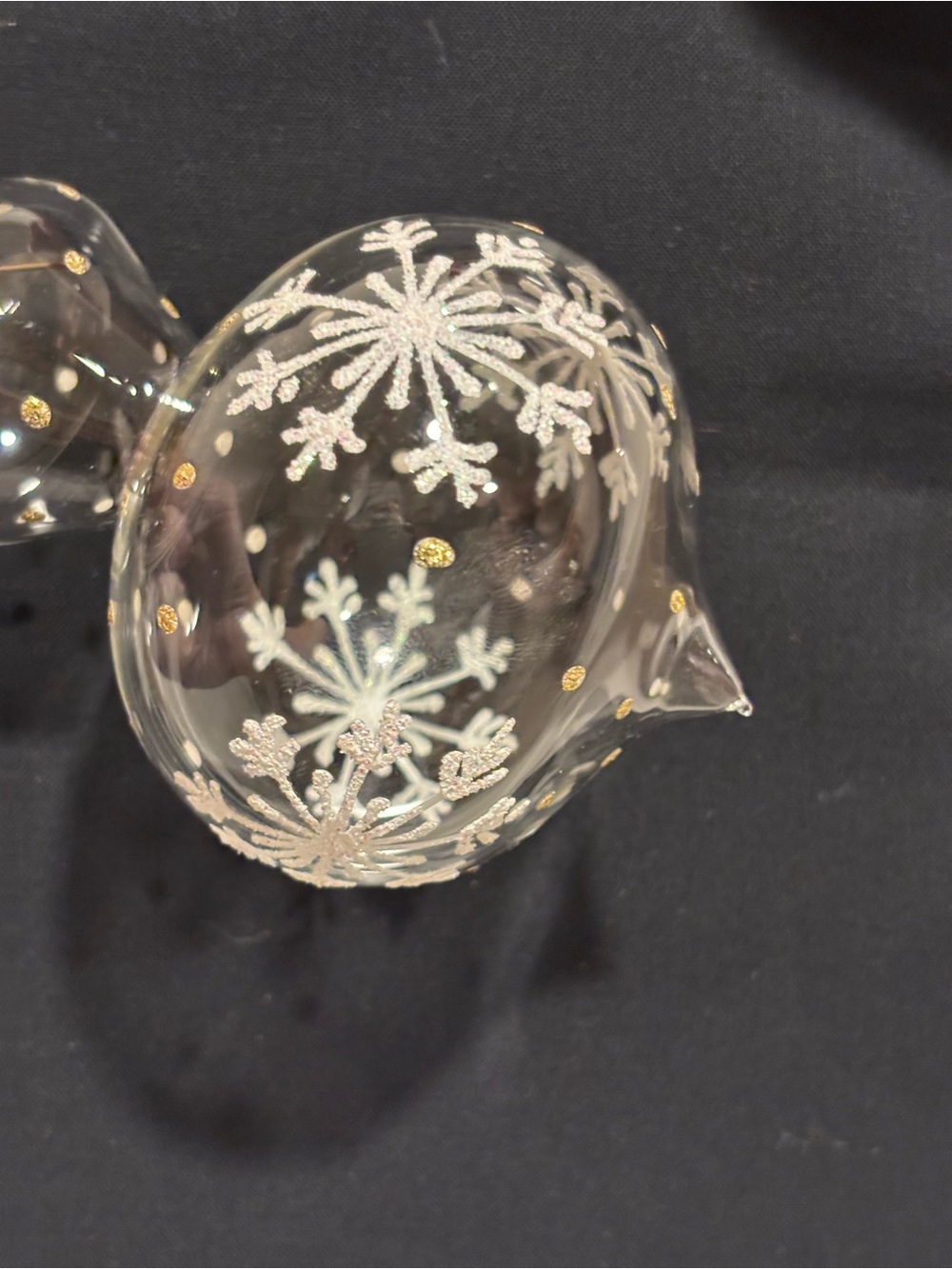 Glass Snowflake Ornament with Gold Accents - Picture 3 of 5